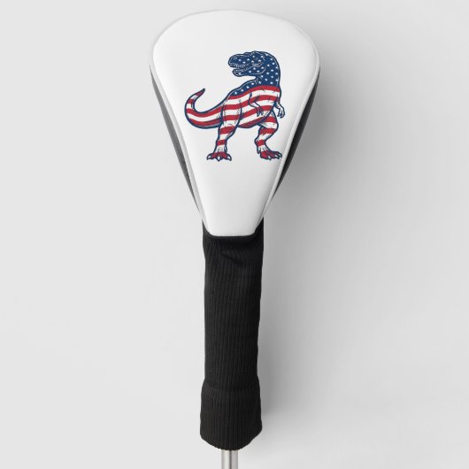 Patriottische T-Rex Amerikaanse Vlag Dinosaurus On Golfheadcover (Voorkant)