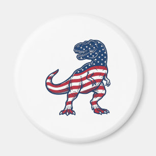 Patriottische T-Rex Amerikaanse Vlag Dinosaurus On Magneet