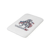 Patriottische T-Rex Amerisaurus Rex Witte Shirt On Badmat (Gekanteld)