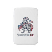 Patriottische T-Rex Amerisaurus Rex Witte Shirt On Badmat (Voorkant Verticaal)