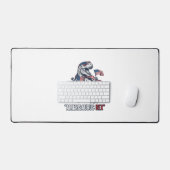 Patriottische T-Rex Amerisaurus Rex Witte Shirt On Bureaumat (Keyboard & Muis)
