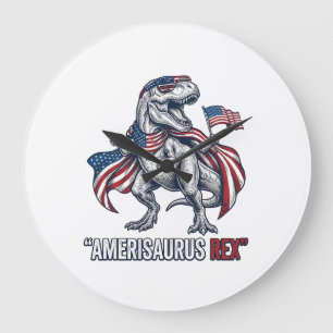 Patriottische T-Rex Amerisaurus Rex Witte Shirt On Grote Klok