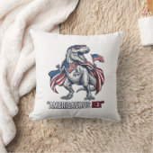 Patriottische T-Rex Amerisaurus Rex Witte Shirt On Kussen (Deken)
