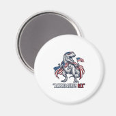 Patriottische T-Rex Amerisaurus Rex Witte Shirt On Magneet (Voorkant / Achterkant)