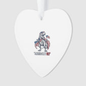 Patriottische T-Rex Amerisaurus Rex Witte Shirt On Ornament (voorkant)