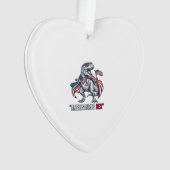 Patriottische T-Rex Amerisaurus Rex Witte Shirt On Ornament (voorkant)