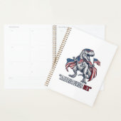 Patriottische T-Rex Amerisaurus Rex Witte Shirt On Planner (Display)