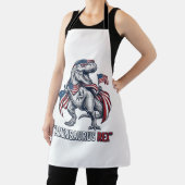 Patriottische T-Rex Amerisaurus Rex Witte Shirt On Schort (Insitu)