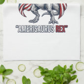Patriottische T-Rex Amerisaurus Rex Witte Shirt On Theedoek (Gevouwen)