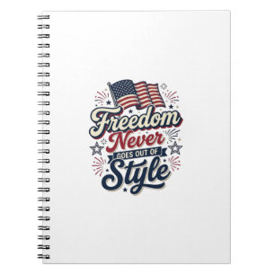 Patriottische T-shirt: vrijheid gaat nooit uit de  Notitieboek