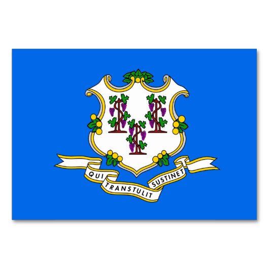 Patriottische tabelkaart met vlag van Connecticut Kaart (Achterkant)