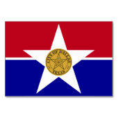 Patriottische tabelkaart met vlag van Dallas Kaart (Achterkant)