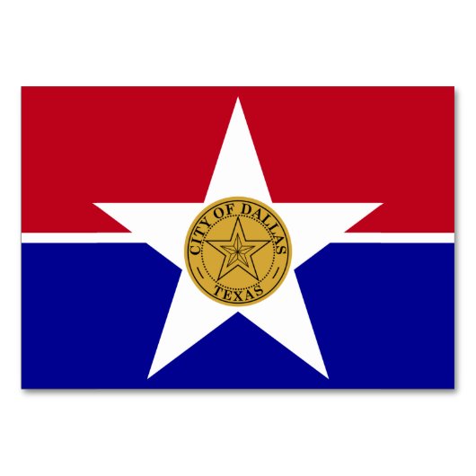 Patriottische tabelkaart met vlag van Dallas Kaart (Voorkant)