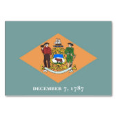 Patriottische tabelkaart met vlag van Delaware Kaart (Voorkant)