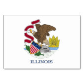 Patriottische tabelkaart met vlag van Illinois Kaart (Achterkant)