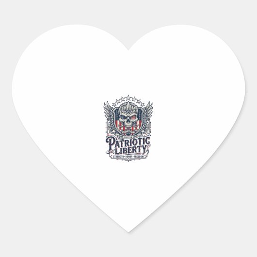 Patriottische Tactische Adelaar Schedel Militaire Hart Sticker (Voorkant)