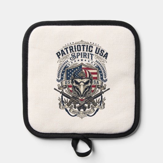 Patriottische Tactische Adelaar Schedel Militaire Pannenlap (Voorkant)