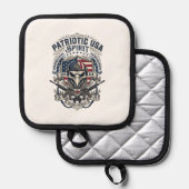 Patriottische Tactische Adelaar Schedel Militaire Pannenlap (Voorkant / Achterkant)