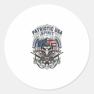 Patriottische Tactische Adelaar Schedel Militaire Ronde Sticker