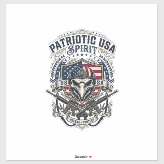 Patriottische Tactische Adelaar Schedel Militaire  Sticker (Vel)