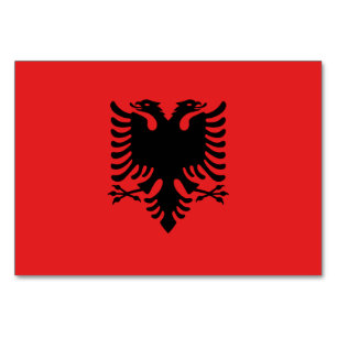 Patriottische tafelkaart met vlag van Albanië Kaart