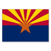 Patriottische tafelkaart met vlag van Arizona Kaart (Achterkant)