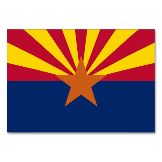 Patriottische tafelkaart met vlag van Arizona Kaart (Voorkant)