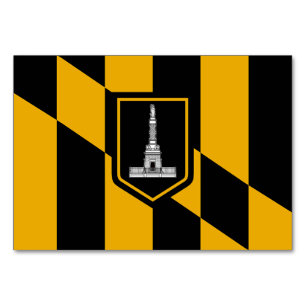 Patriottische tafelkaart met vlag van Baltimore Kaart