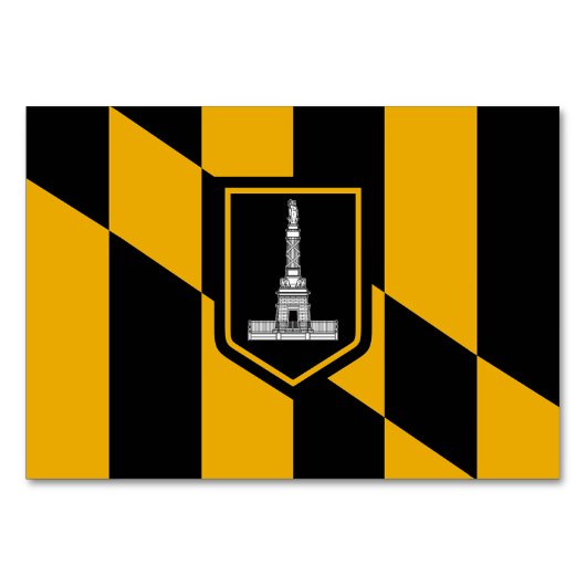 Patriottische tafelkaart met vlag van Baltimore Kaart (Voorkant)
