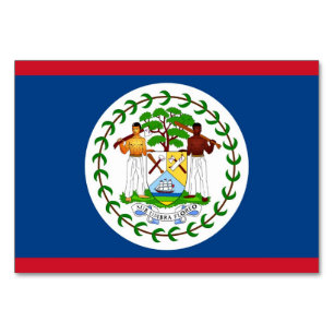 Patriottische tafelkaart met vlag van Belize Kaart