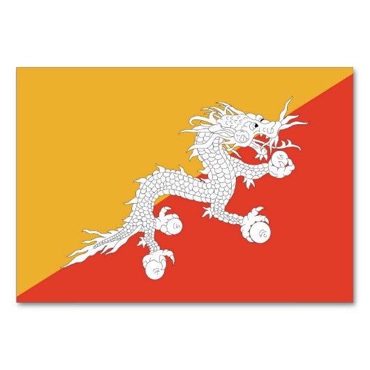 Patriottische tafelkaart met vlag van Bhutan Kaart (Voorkant)