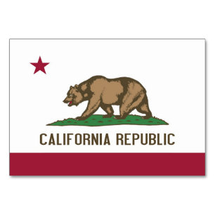 Patriottische tafelkaart met vlag van Californië Kaart