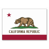 Patriottische tafelkaart met vlag van Californië Kaart (Voorkant)