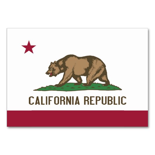 Patriottische tafelkaart met vlag van Californië Kaart (Voorkant)