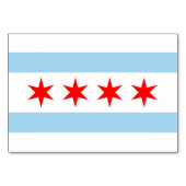 Patriottische tafelkaart met vlag van Chicago Kaart (Achterkant)