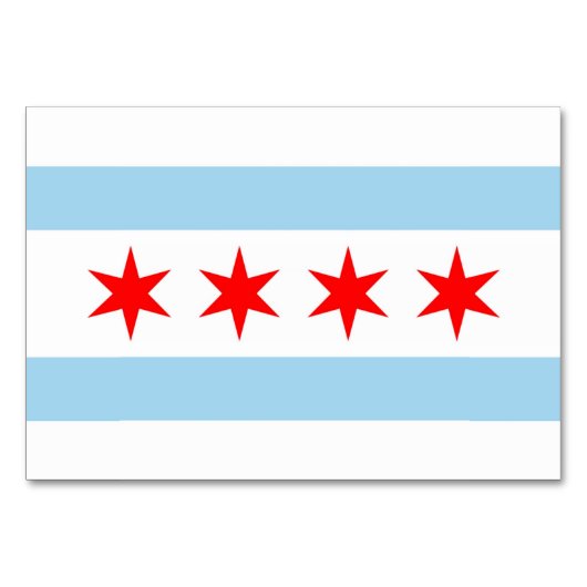 Patriottische tafelkaart met vlag van Chicago Kaart (Voorkant)