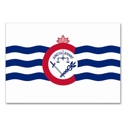 Patriottische tafelkaart met vlag van Cincinnati Kaart (Voorkant)