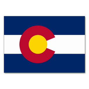 Patriottische tafelkaart met vlag van Colorado Kaart