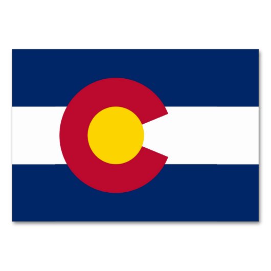 Patriottische tafelkaart met vlag van Colorado Kaart (Voorkant)