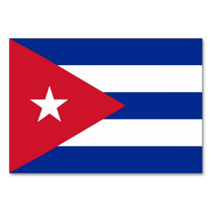 Patriottische tafelkaart met vlag van Cuba Kaart