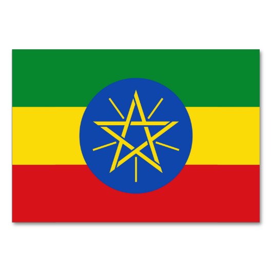 Patriottische tafelkaart met vlag van Ethiopië Kaart (Achterkant)