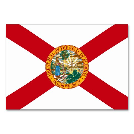 Patriottische tafelkaart met vlag van Florida Kaart (Voorkant)