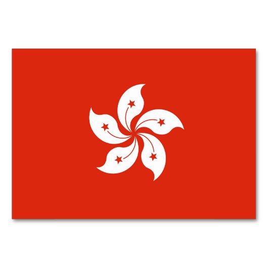 Patriottische tafelkaart met vlag van Hongkong Kaart (Voorkant)