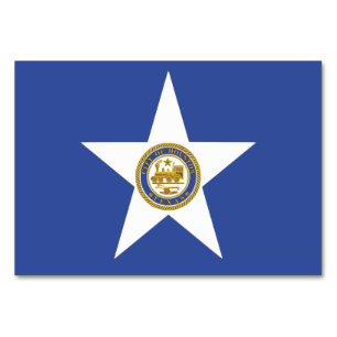 Patriottische tafelkaart met vlag van Houston Kaart
