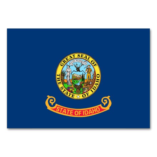 Patriottische tafelkaart met vlag van Idaho Kaart (Voorkant)