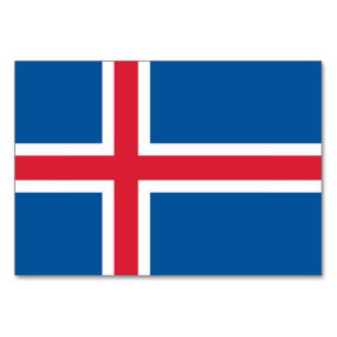 Patriottische tafelkaart met vlag van IJsland Kaart