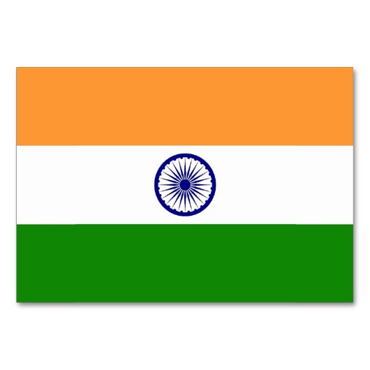 Patriottische tafelkaart met vlag van India Kaart (Achterkant)