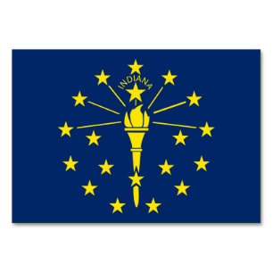 Patriottische tafelkaart met vlag van Indiana Kaart