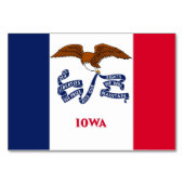 Patriottische tafelkaart met vlag van Iowa Kaart (Voorkant)