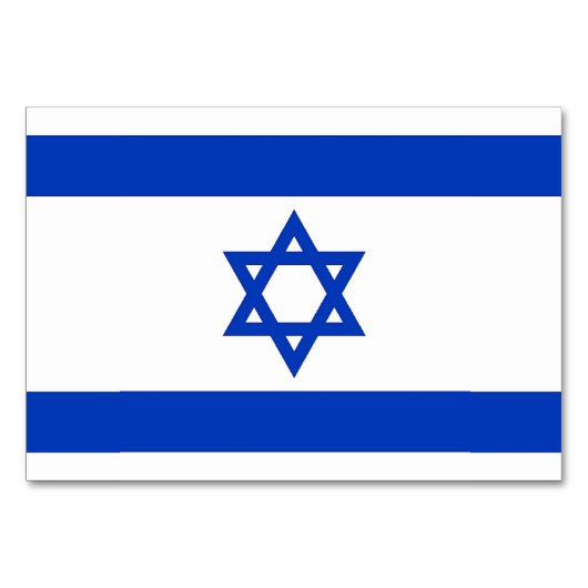 Patriottische tafelkaart met vlag van Israël Kaart (Voorkant)